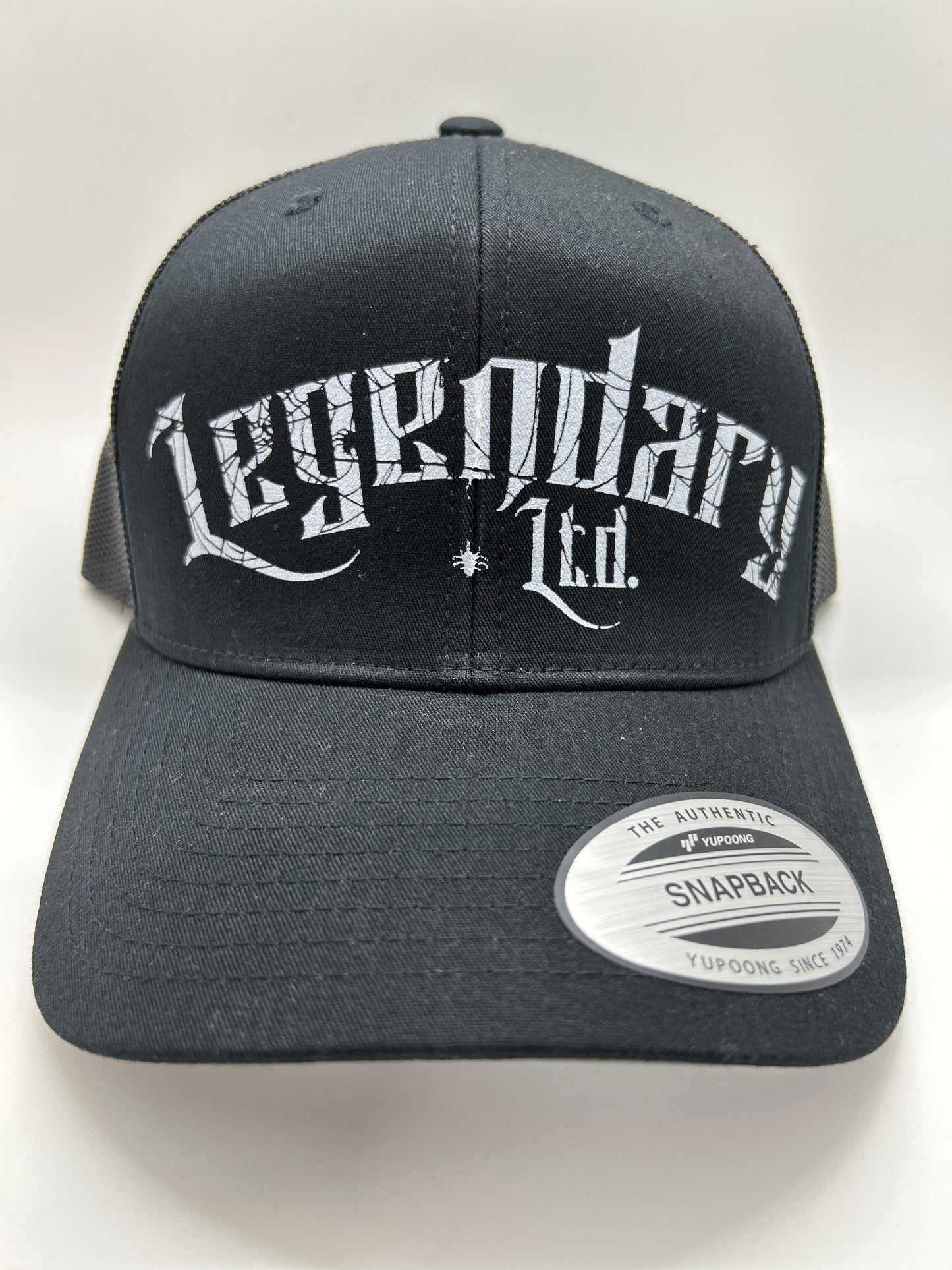 Spider Web Logo Snapback – black snapback hat with original tattoo art by Legendary ltd.