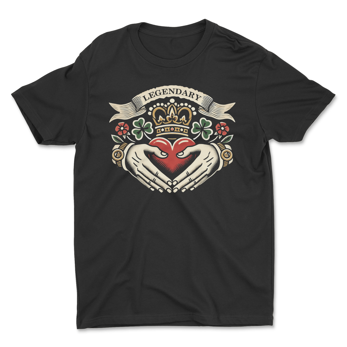 Irish Claddagh Tee – men's graphic t-shirt with original tattoo art by Legendary ltd.