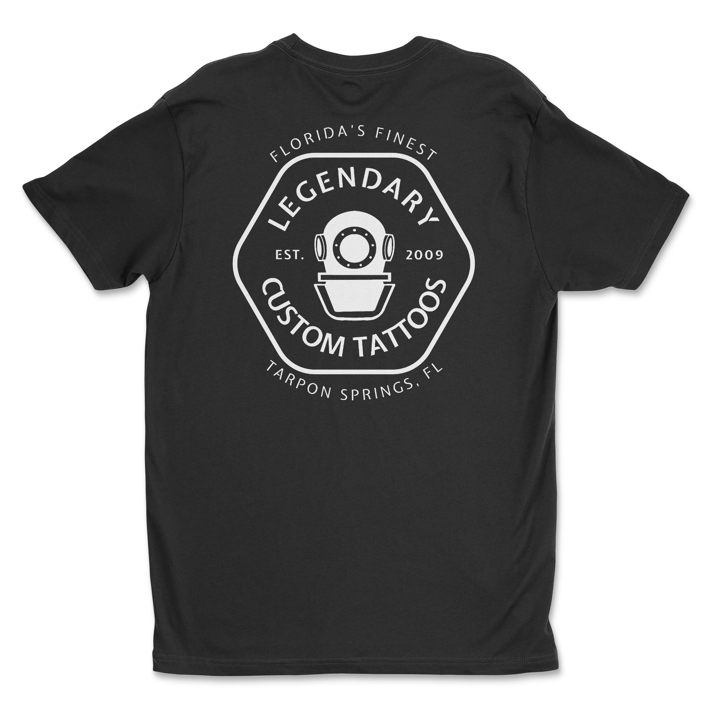 Legendary Tattoos Diver Tee – black graphic t-shirt with original tattoo art by Legendary ltd.