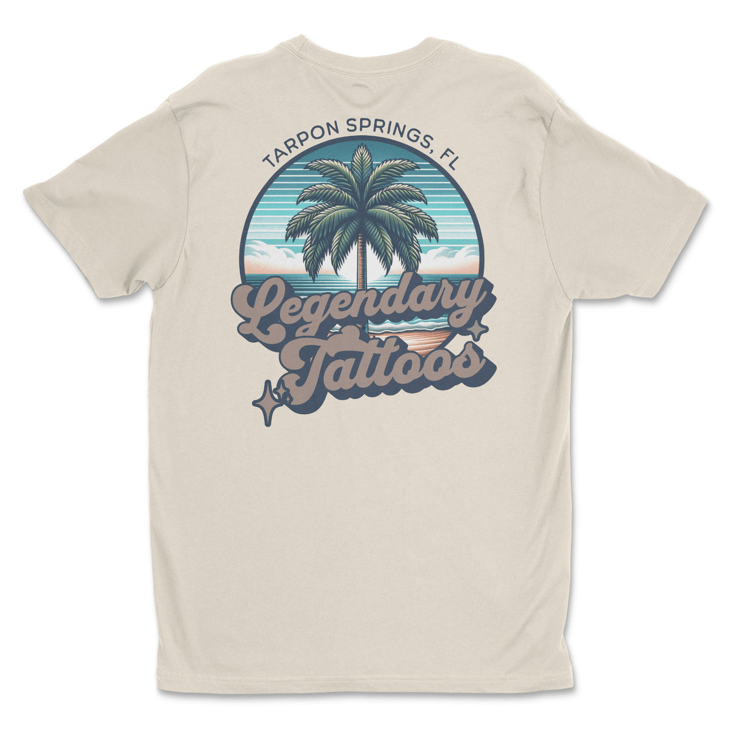 Legendary Tattoos Palm Tree Tee – sand graphic t-shirt with original tattoo art by Legendary ltd.