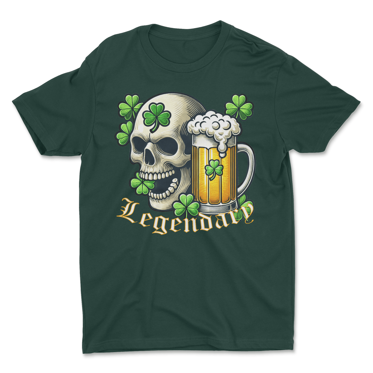 Skull and Beer Tee – men's graphic t-shirt with original tattoo art by Legendary ltd.