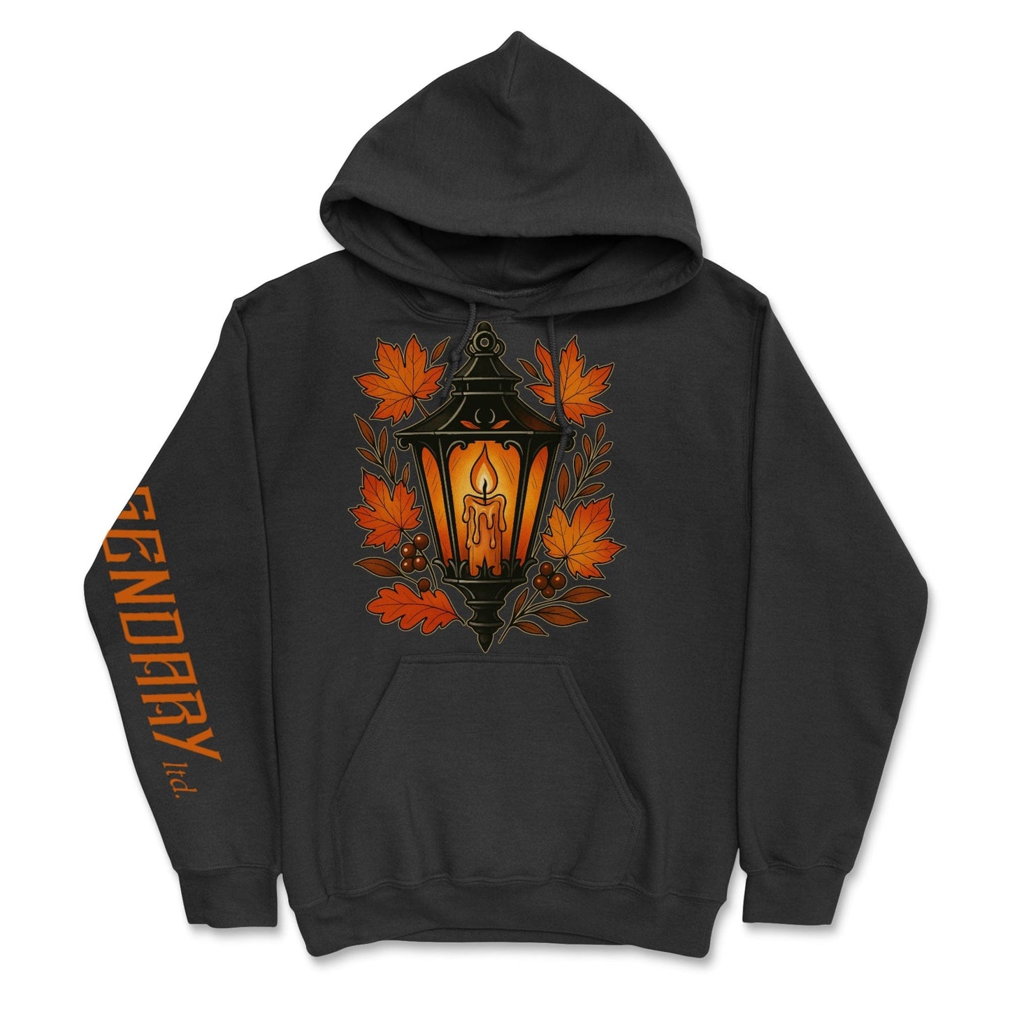 Legendary Ltd T-Shirts Legendary Ltd. Fall Lantern Hoodie – Autumn Street Lamp Tattoo Design