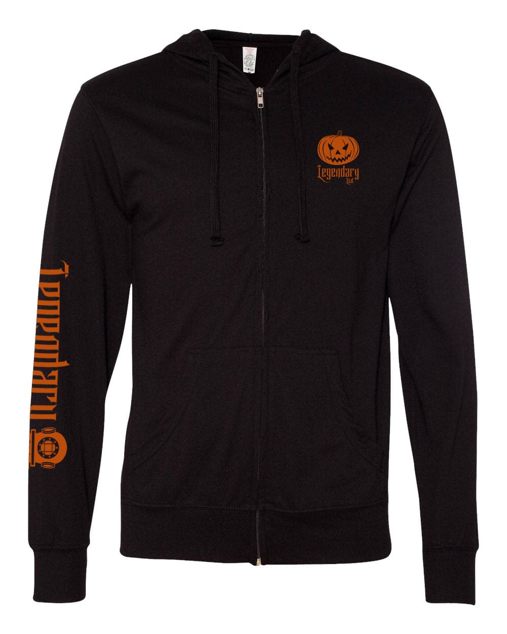 Lightweight Halloween Pumpkin Hoodie – lightweight pullover hoodie with original tattoo art by Legendary ltd.