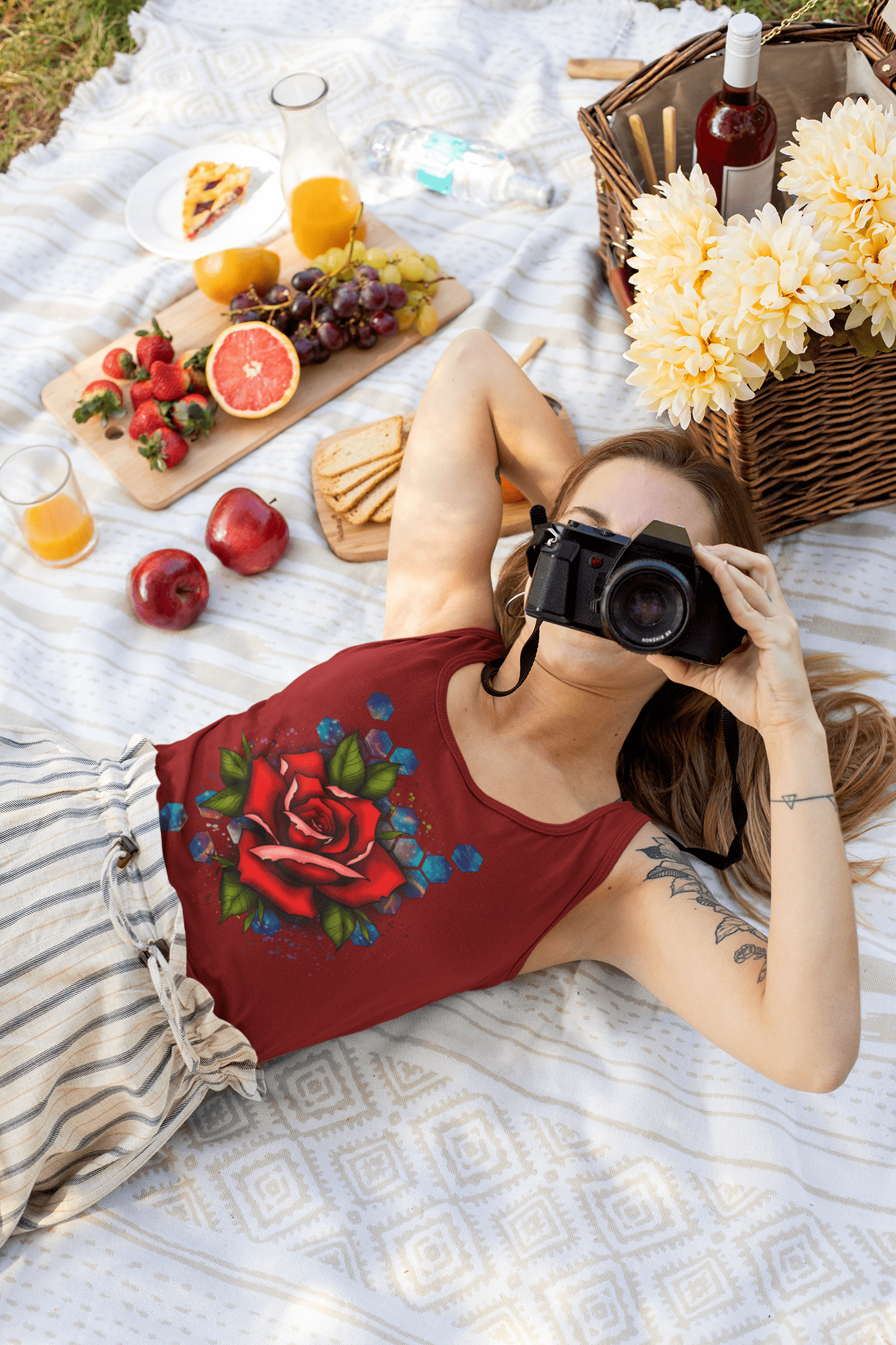 Legendary ltd. T SHIRT Rose and Stained Glass Racerback Tank by Kaylee