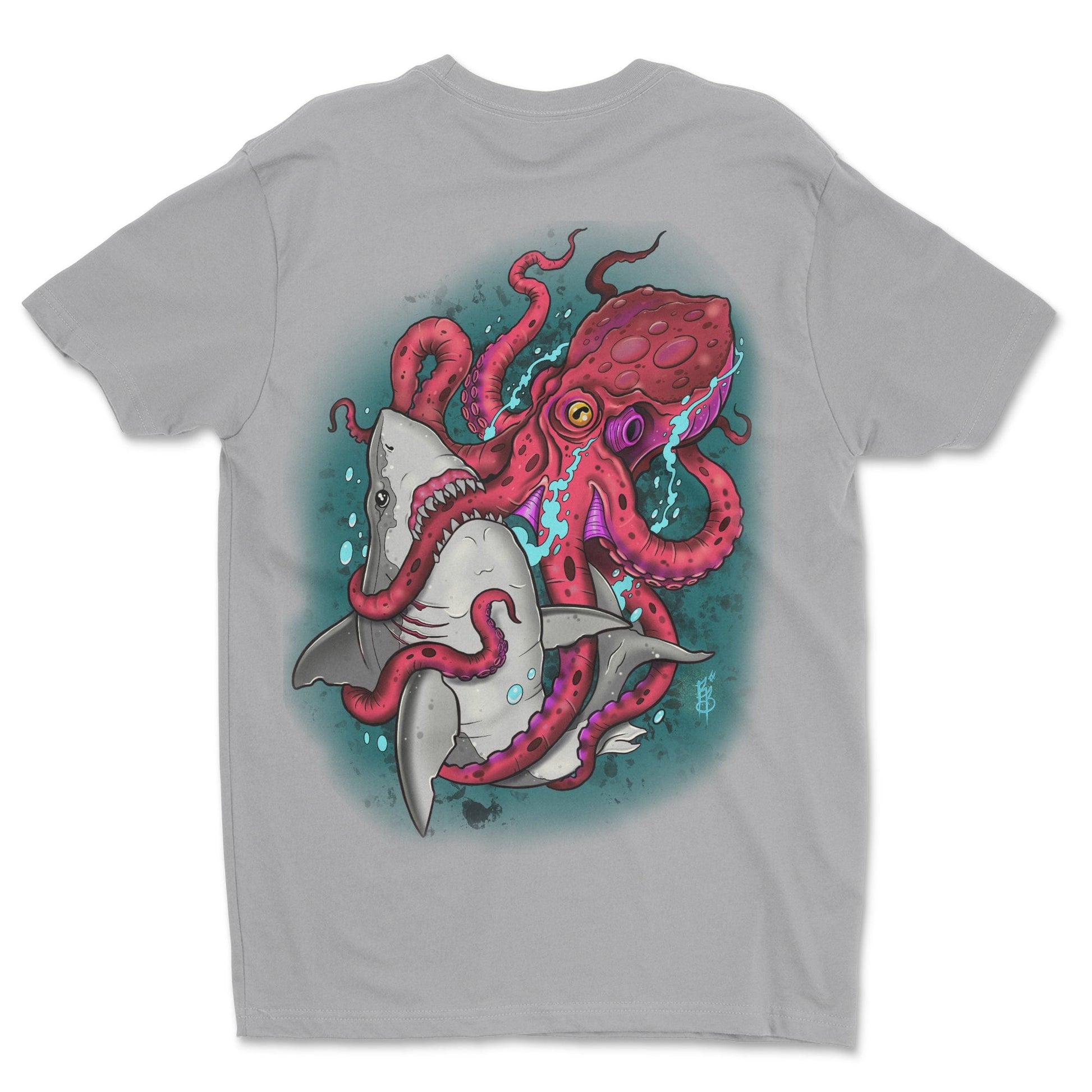 Legendary ltd. T SHIRT Shark Vs. Octopus by Bob Braden
