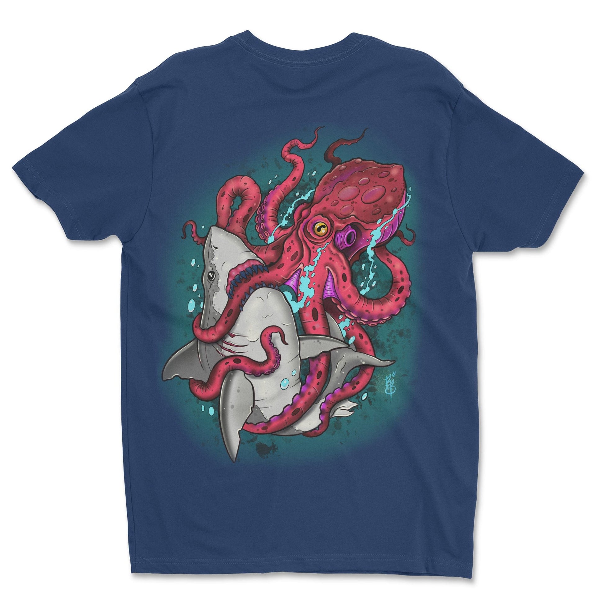 Legendary ltd. T SHIRT Shark Vs. Octopus by Bob Braden