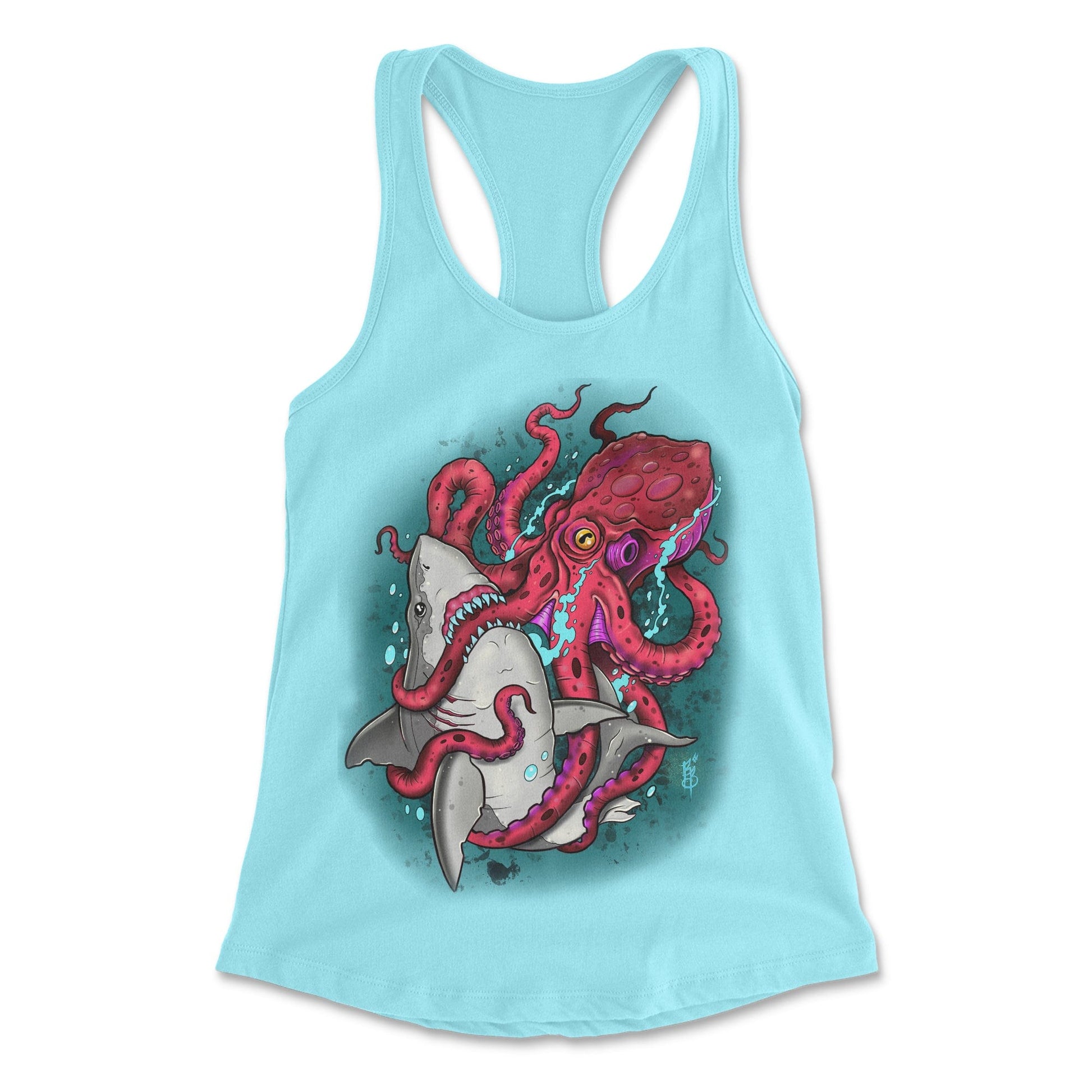 Legendary ltd. T SHIRT Shark vs Octopus Tank by Bob Braden