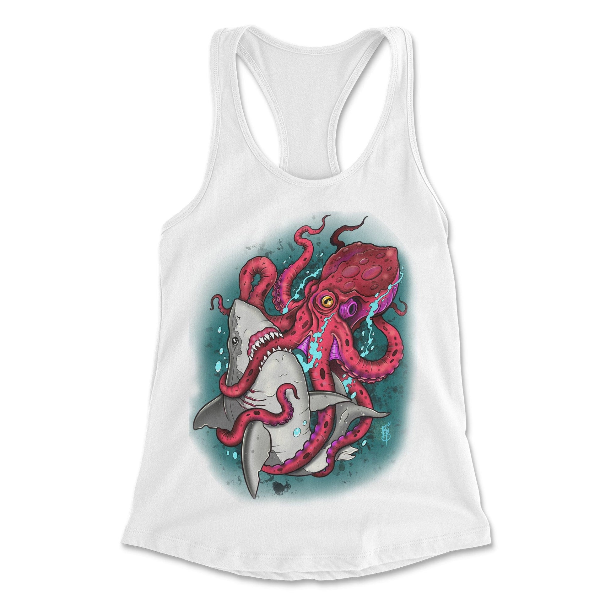 Legendary ltd. T SHIRT Shark vs Octopus Tank by Bob Braden