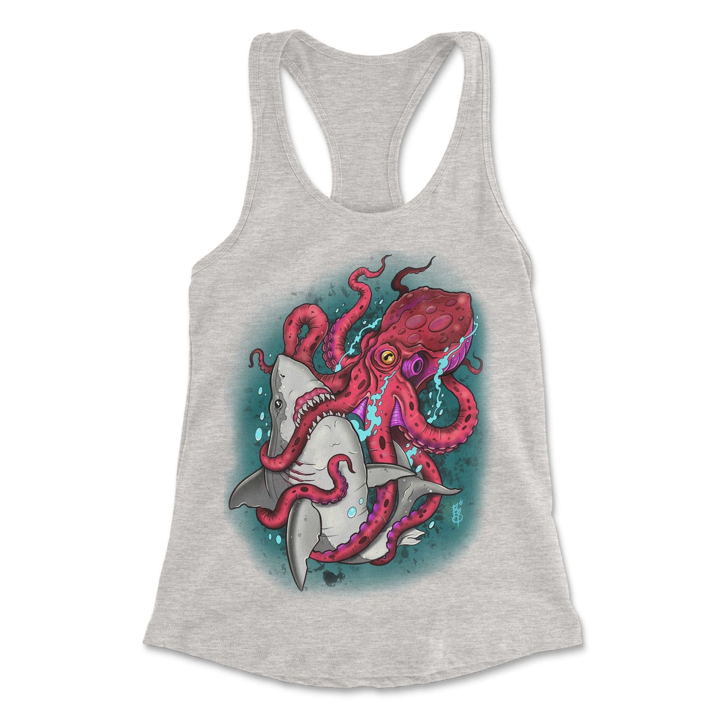 Legendary ltd. T SHIRT Shark vs Octopus Tank by Bob Braden