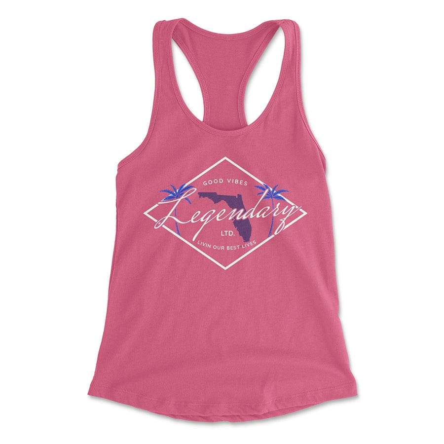 Good Vibes Florida Racerback Tank – women's racerback tank top with original tattoo art by Legendary ltd.