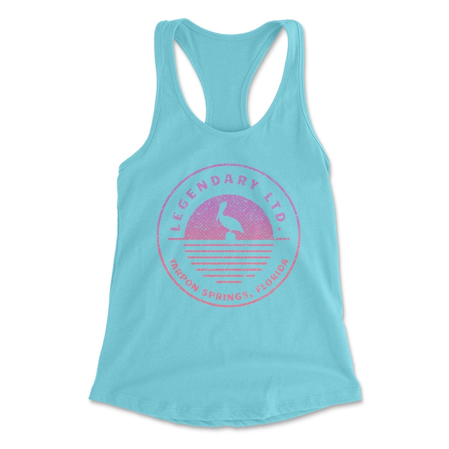 Pelican Sunset Racerback Tank – women's racerback tank top with original tattoo art by Legendary ltd.