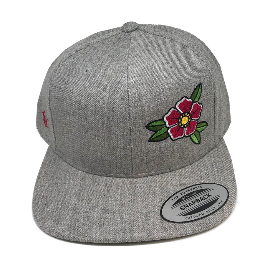 Snap Back Hats for Men Tattoo Hat Snap Back and Tattoo Artwork Black with White Flower