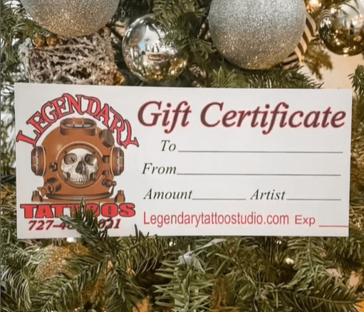 Legendary ltd. Legendary Tattoos Gift Certificate