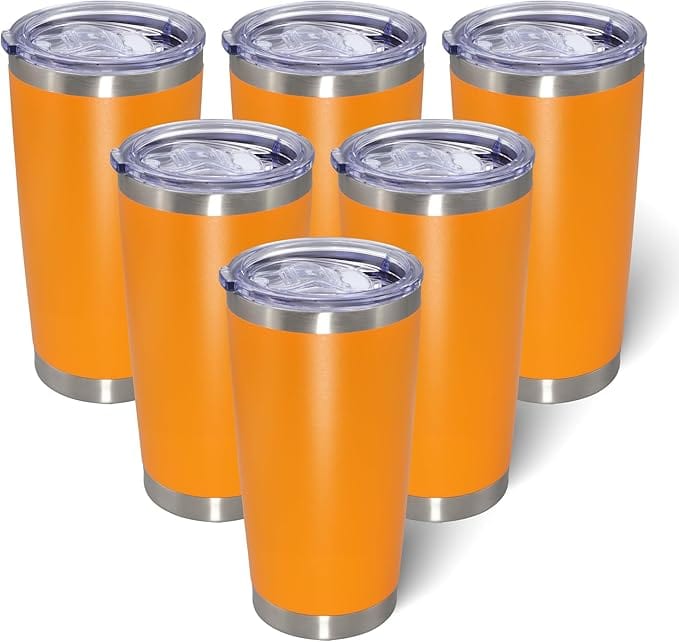 Legendary ltd. Orange Custom 20oz Stainless Steel Tumblers - Bulk Packs of 6