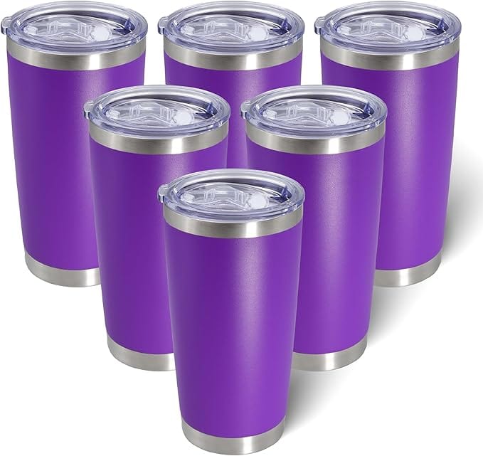 Legendary ltd. Purple Custom 20oz Stainless Steel Tumblers - Bulk Packs of 6