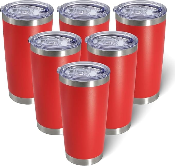 Legendary ltd. Red Custom 20oz Stainless Steel Tumblers - Bulk Packs of 6