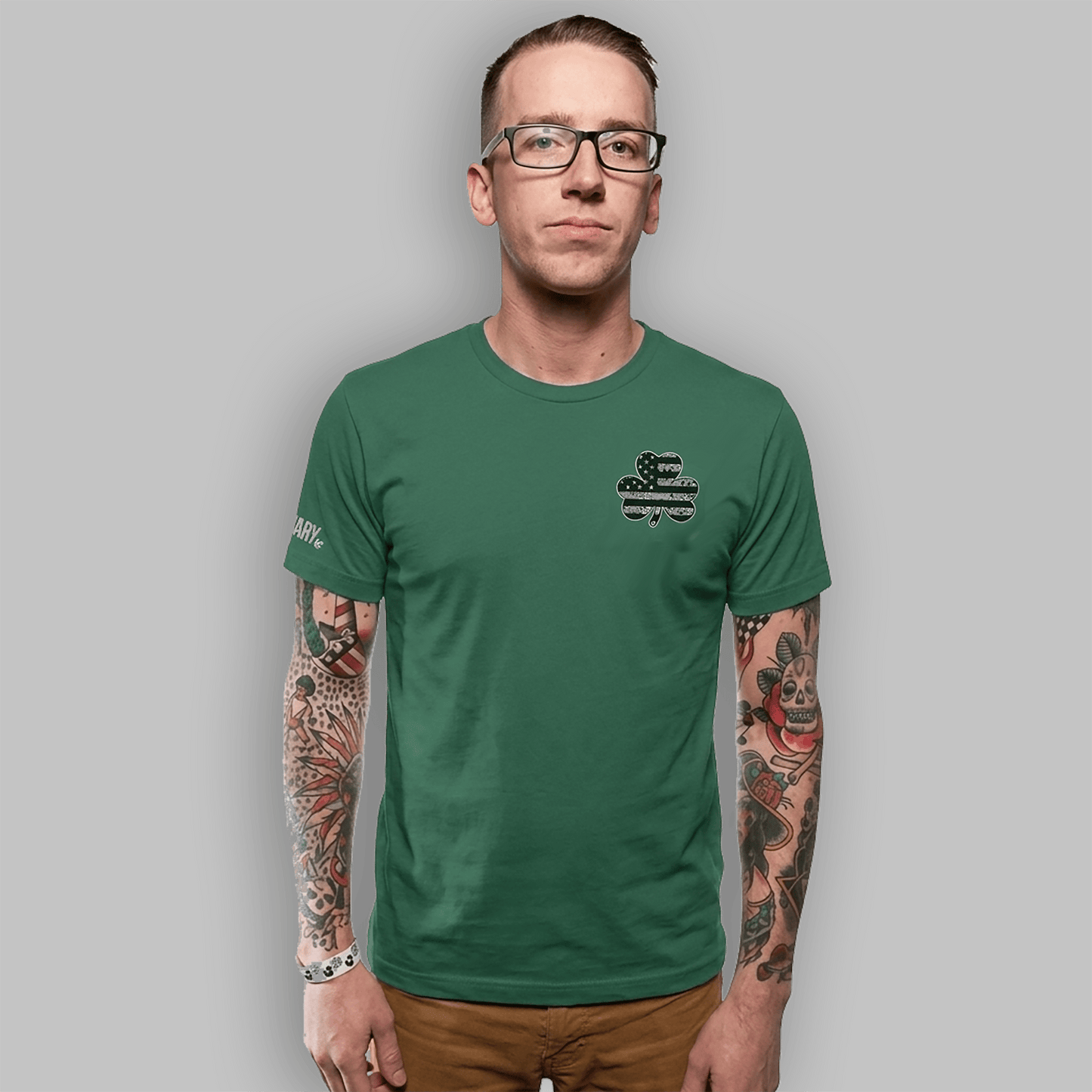 Legendary Ltd T-Shirts Shamrock American Flag T-Shirt – Patriotic Irish Clover Tee