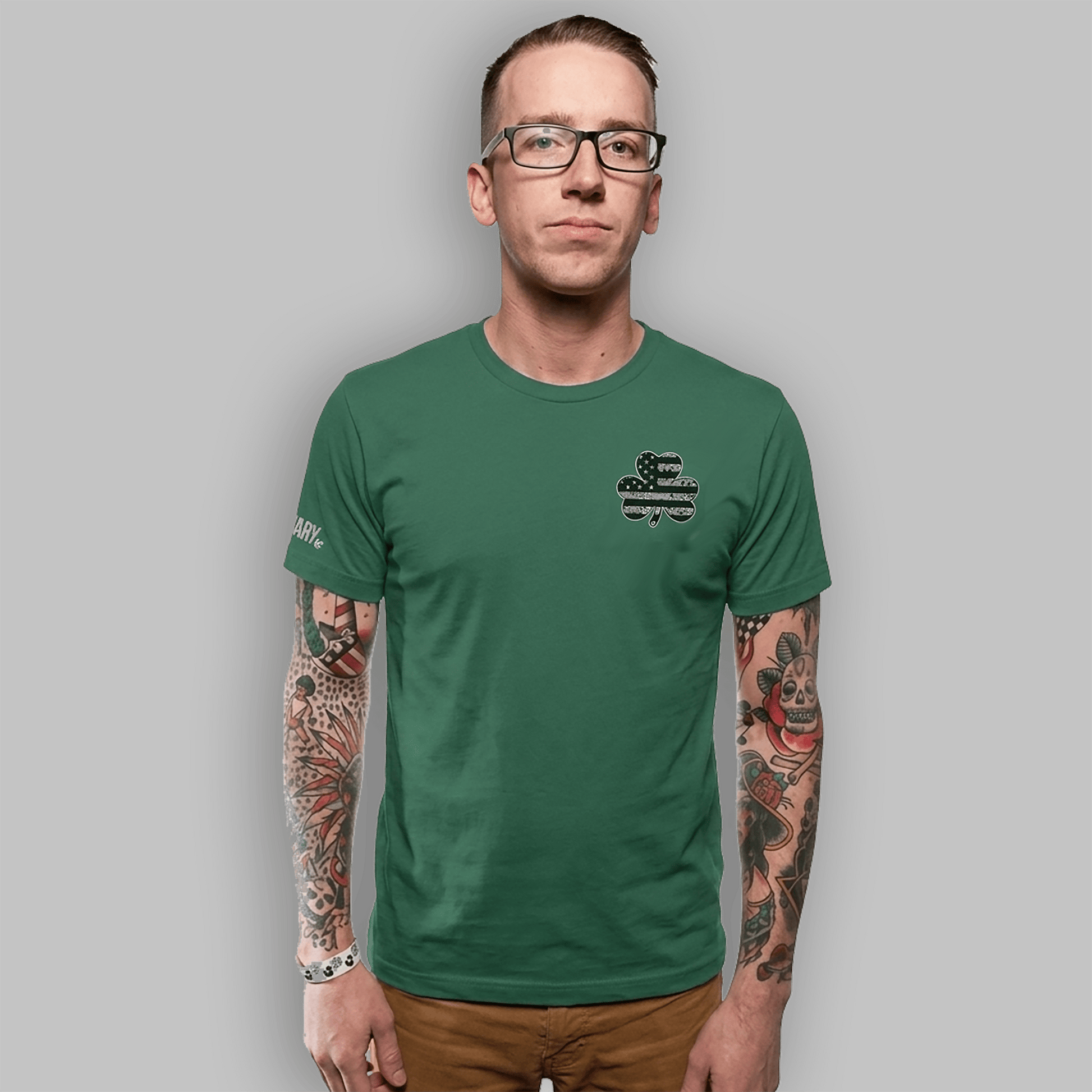 Legendary Ltd T-Shirts Shamrock American Flag T-Shirt – Patriotic Irish Clover Tee