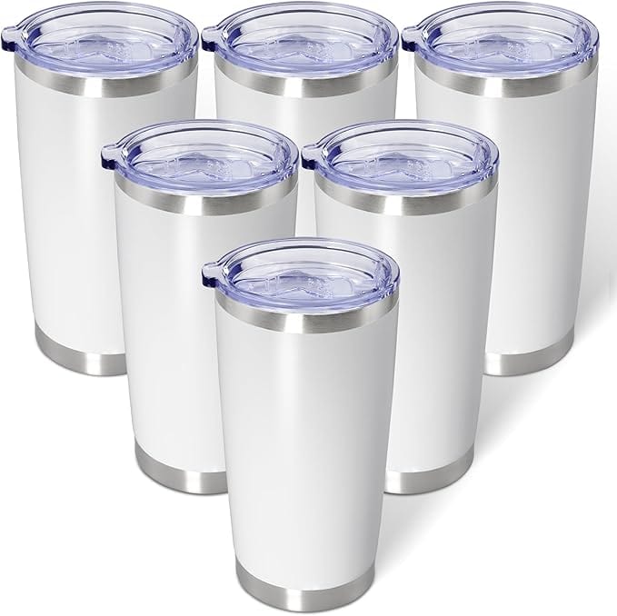 Legendary ltd. White Custom 20oz Stainless Steel Tumblers - Bulk Packs of 6