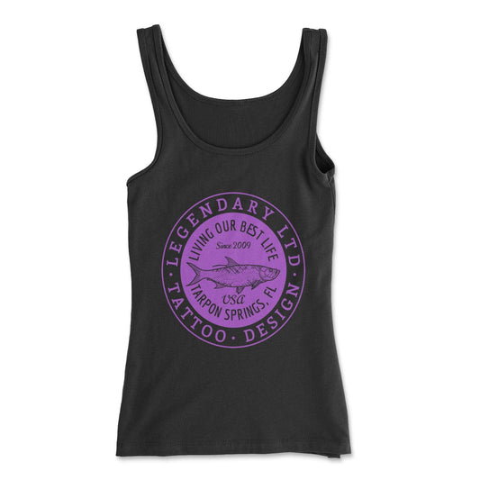 Living Our Best Life Women's Tank – black women's tank top with original tattoo art by Legendary ltd.
