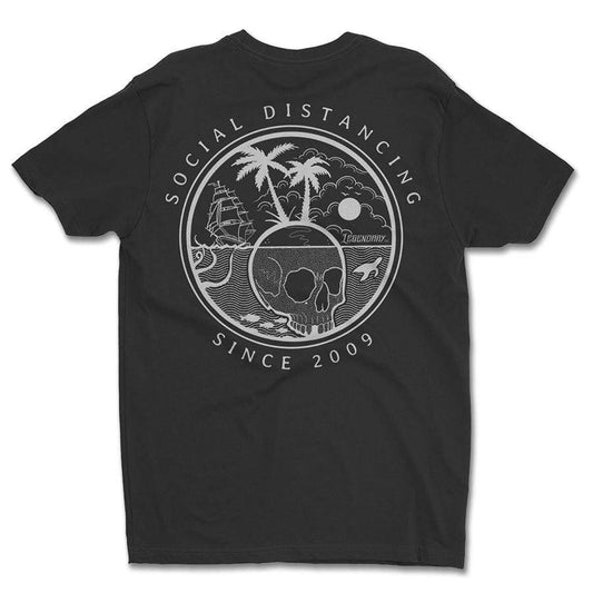 Skull Island Social Distancing Tee – men's graphic t-shirt with original tattoo art by Legendary ltd.